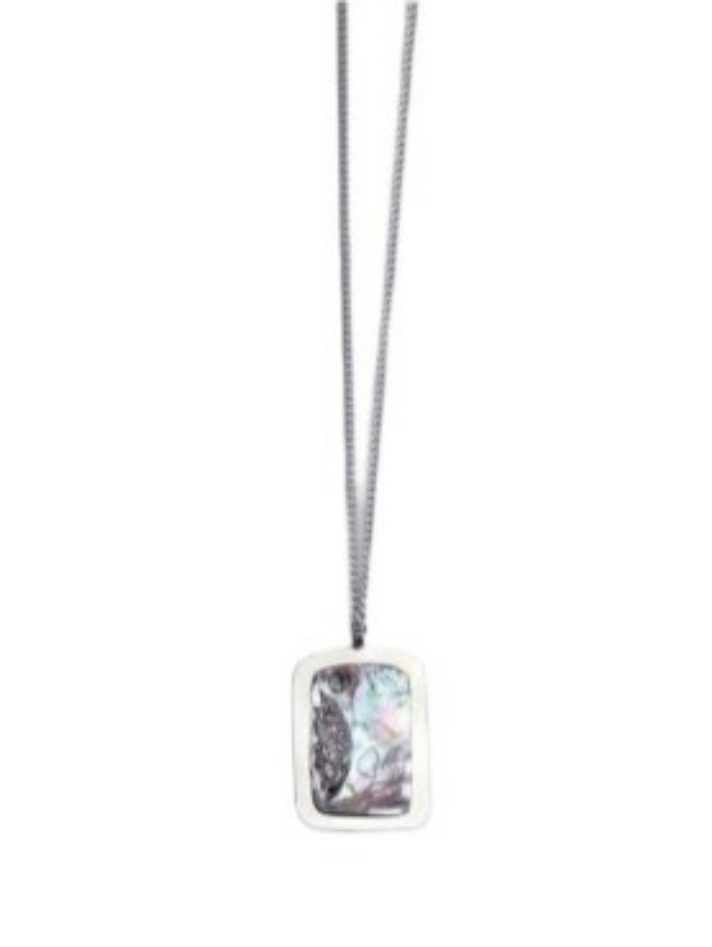 Beautiful Abalone Shell Pendant On Silver Tone Necklace